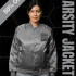 Grey Satin Varsity Jackets