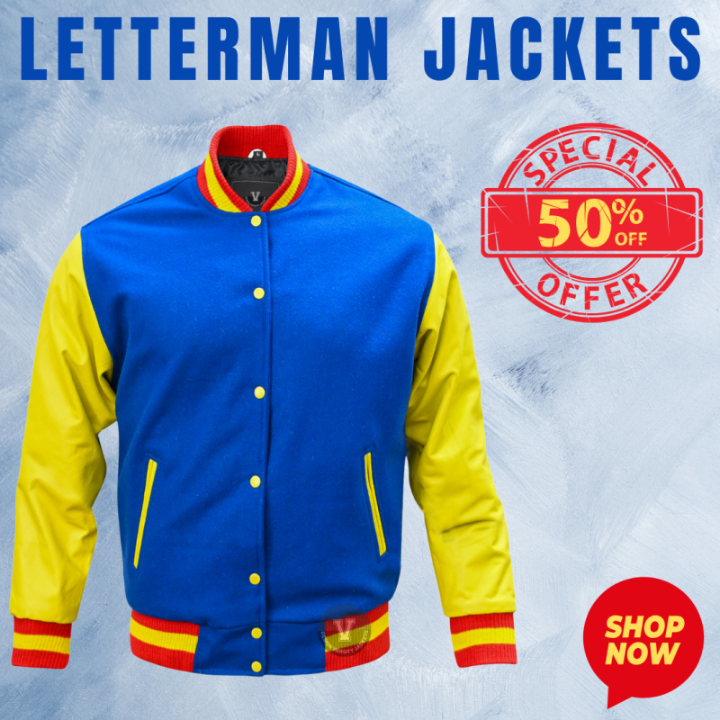 Custom Letterman Jackets Royal Yellow